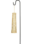 Luminaire en fibre naturelle suspendu sur un pied de lampe - COSYDAR