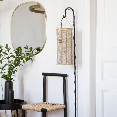 Braided Palm Rope Pendant Light TUBE 40x18cm