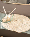 Set de Table Rond 40cm tressé en feuille de palmier - COSYDAR