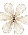 Applique fleur en fibre naturelle montée sur son support mural