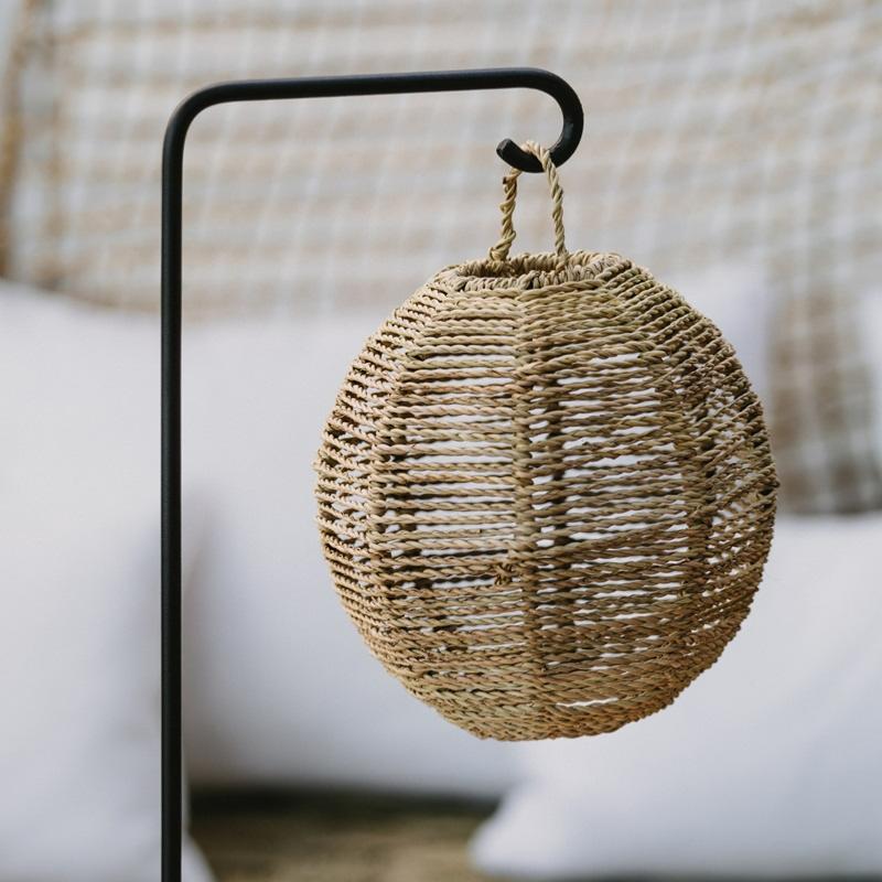 Suspension tressée en Corde de Palmier BOULE 20cm - COSYDAR