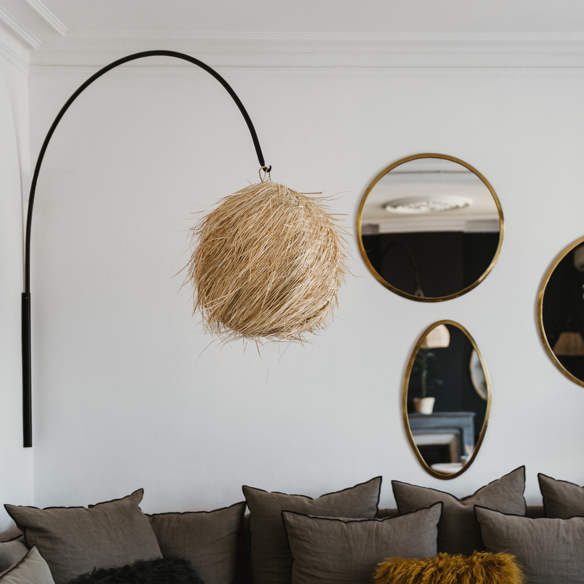 Suspension Ethnique 50cm en Fibre de Palmier - COSYDAR