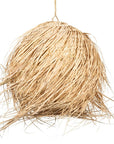 Suspension boule fibre de palmier Ø 30 cm tressée à la main sur fond blanc – COSYDAR