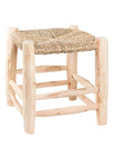 Détail du tressage du Tabouret Marocain en bois 32cm - COSYDAR
