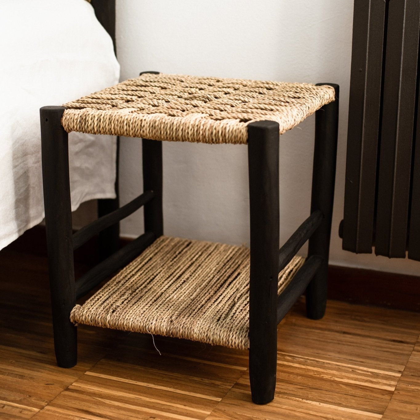 Tabouret Étagère en Bois Noir - COSYDAR