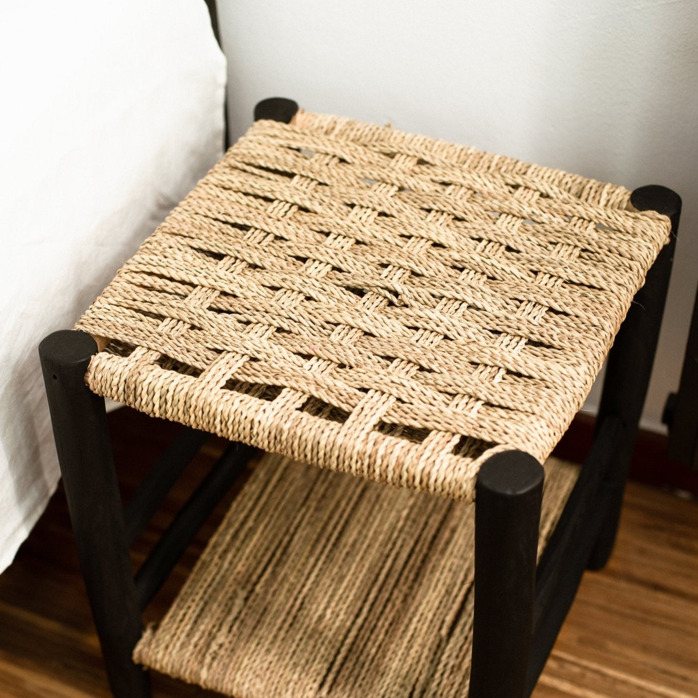 Tabouret Étagère en Bois Noir - COSYDAR