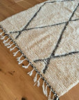 Tapis tissé à la main en laine naturelle
