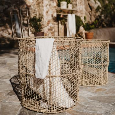 Panier à Linge Boho tressé