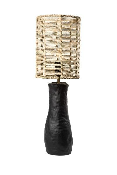  Lampe á poser en céramique et corde de palmier CBNH