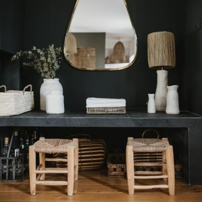 Tabouret Marocain en bois 32cm