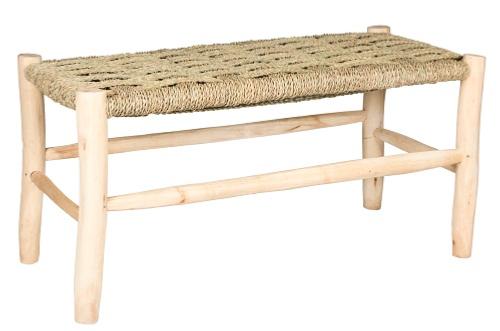 Banc Élégant en Doum et Bois d'Eucalyptus