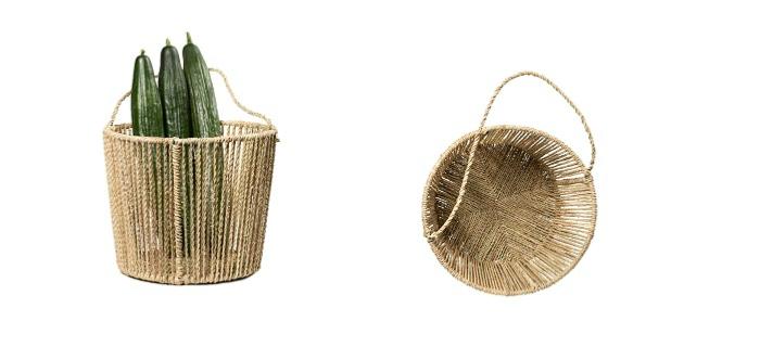 Panière KAWAI tressé en fibre naturelle L