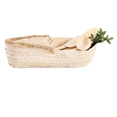 Panière tressée en feuille de palmier L