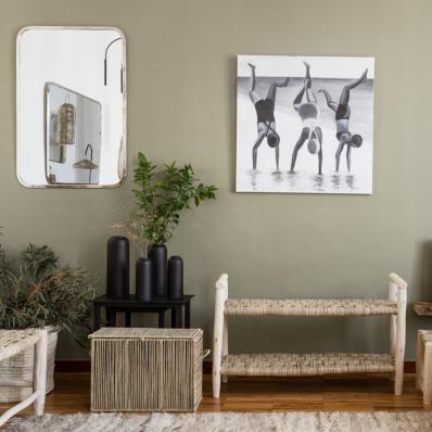 Miroir Rectangulaire Arrondi en Maillechort Fait Main