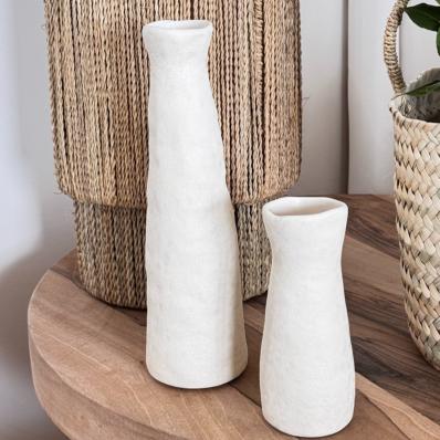 Vase en Céramique Blanc H 22cm SHOK
