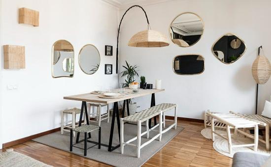  Suspension 25x90cm en Raphia