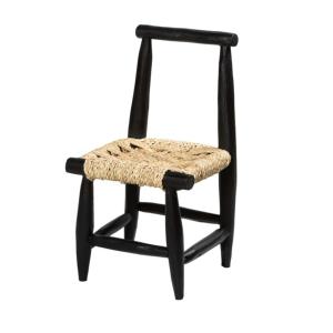 Petite Chaise en bois peint en noir