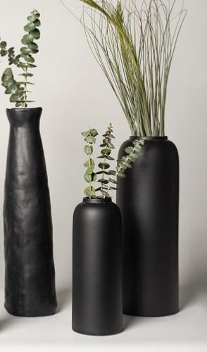 Grand Vase en céramique LYS, S, Noir