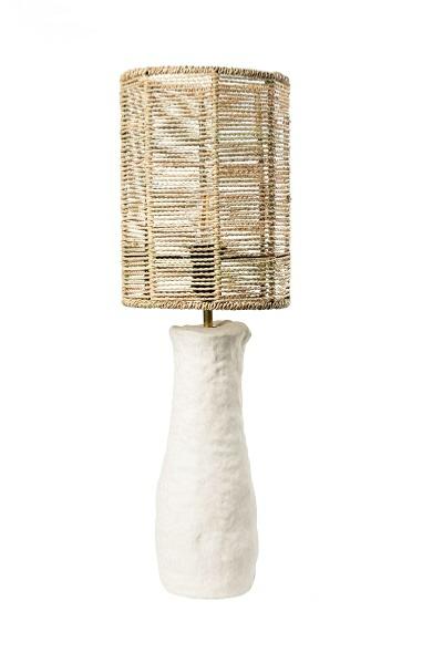   Lampe á poser en céramique                             et corde de palmier CBCH