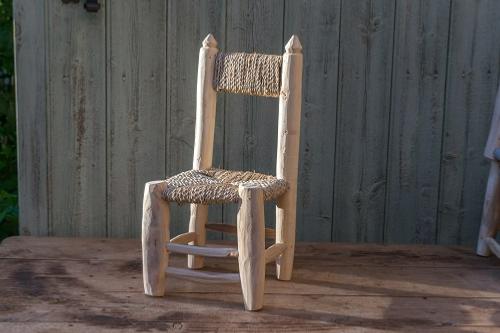 Chaise Enfant, Bois de Laurier et Feuille de Palmier, Décoration  Naturelle