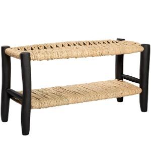 Banquette 90 cm, Double Tressage, Noir
