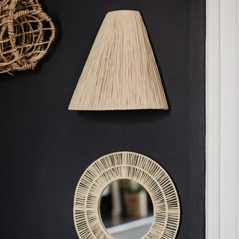 Miroir Tressé en Raphia Naturel - 36cm