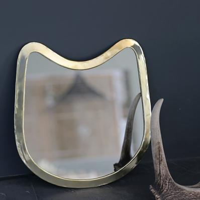 Miroir en Laiton Doré X Cat 28cm