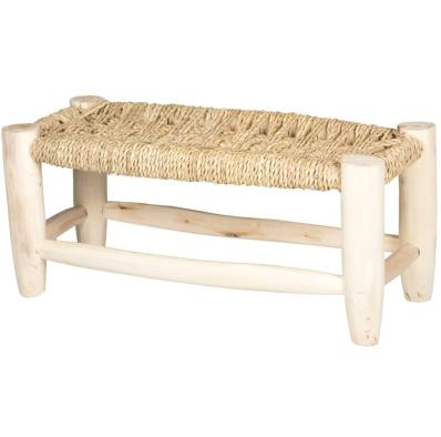 Petit Banc en bois brut et corde