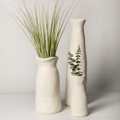 Vase en Céramique Blanc H 22cm SHOK