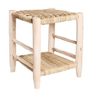 Tabouret Marocain en bois Double Tressage