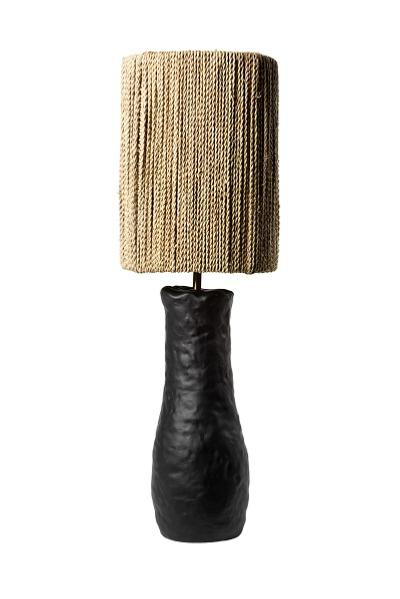   Lampe á poser en céramique et corde de palmier CBNV