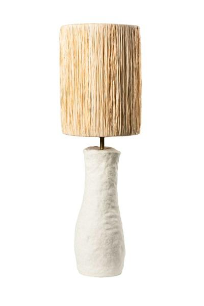   Lampe á poser en céramique et raphia CRCH