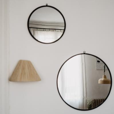 Miroir Rond en Acier Forg - 40cm