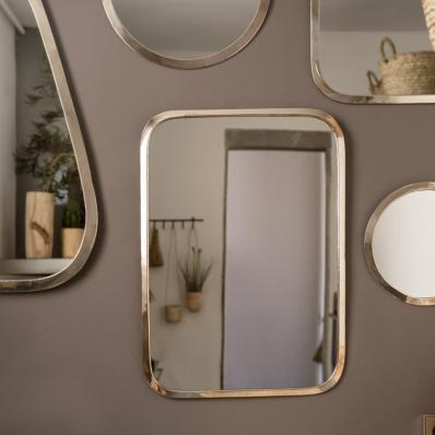 Miroir Rectangulaire Arrondi en Maillechort Fait Main