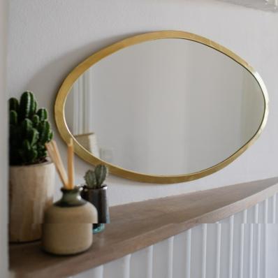 Miroir en Laiton Dor OVALE