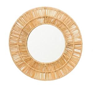 Miroir en Raphia M, Naturel