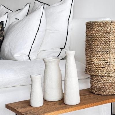 Vase en Céramique Blanc H 22cm SHOK
