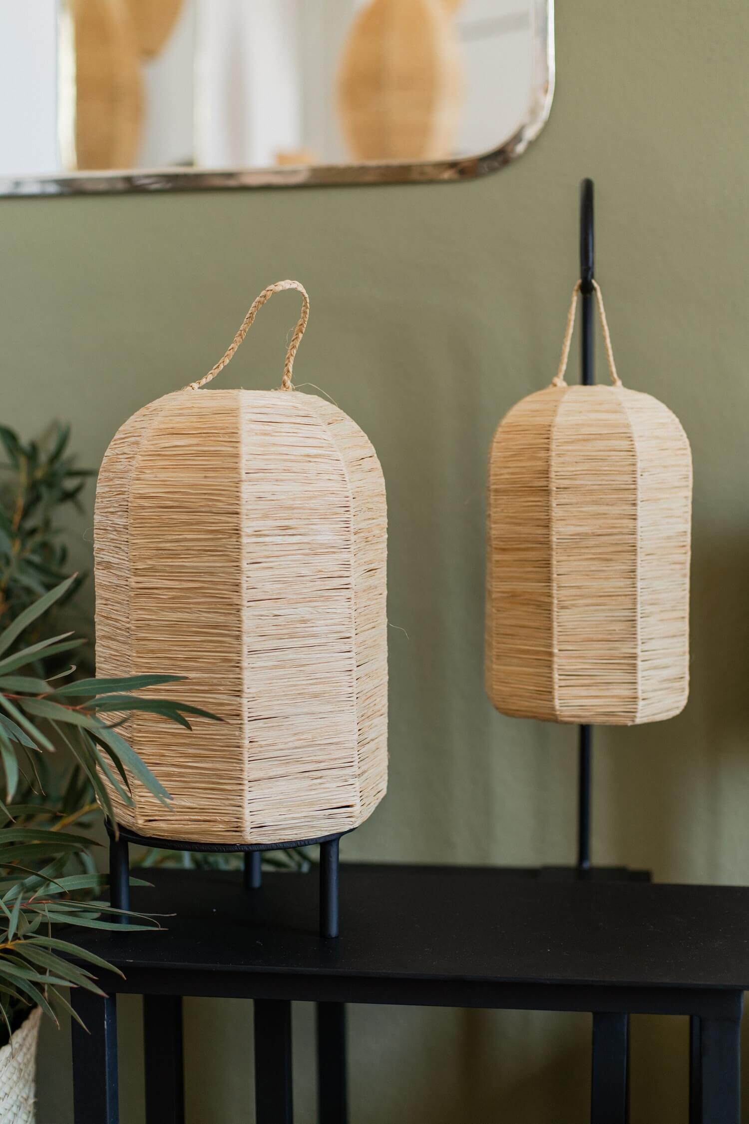 Suspensions et Luminaires en Raphia Naturel - Fait Main
