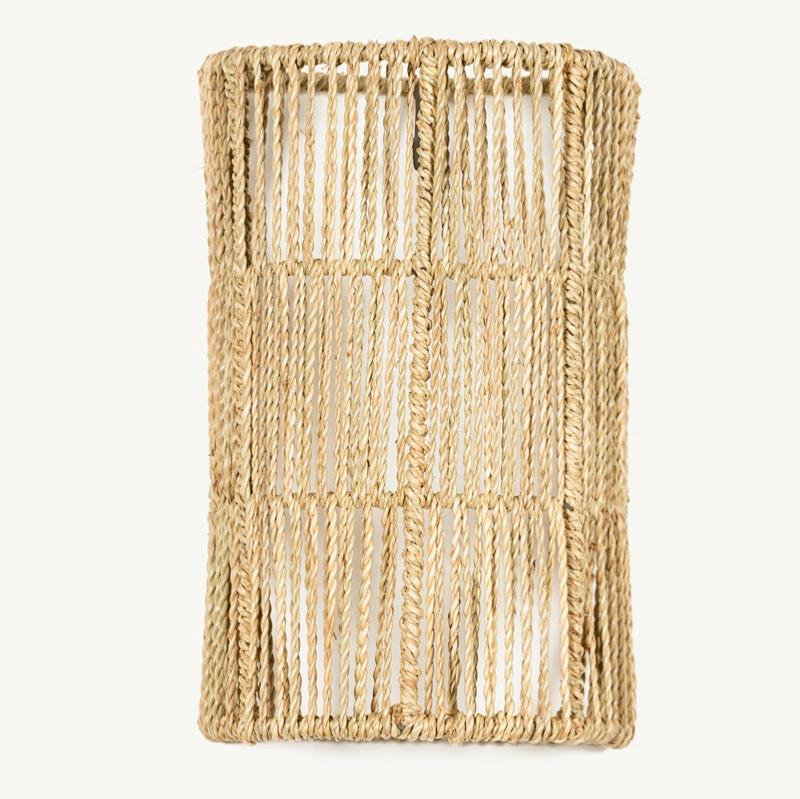 Détail du tressage de l'Applique tressée en corde de palmier SAIKO 29x18cm - COSYDAR