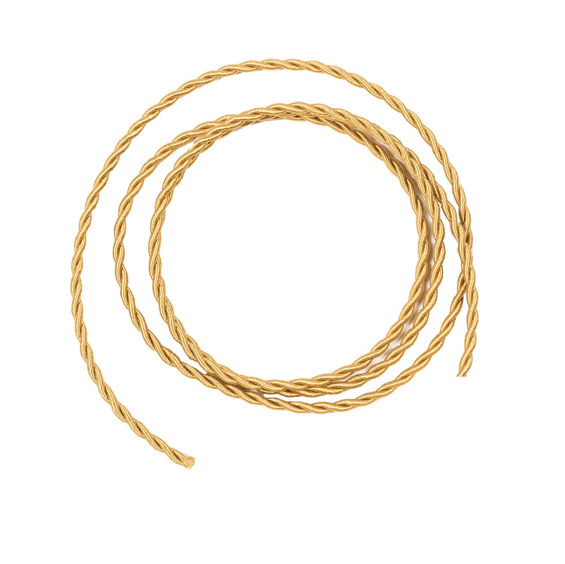 Câble textile torsadé doré 2x0,75 mm² décoratif pour suspension artisanale