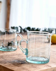 Grande Carafe Ronde en Verre Recyclé BELDI avec Anse et Bec - COSYDAR