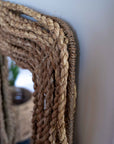 Miroir Rectangulaire Grosse Corde Tressée 70x52cm - Style Bohème Artisanal - COSYDAR - DECO
