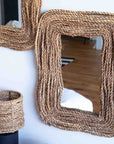 Miroir Rectangulaire Grosse Corde Tressée 70x52cm - Style Bohème Artisanal - COSYDAR - DECO