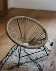 Petit fauteuil en métal tressé en fibre naturelle - COSYDAR