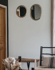 Miroir Ovale en Laiton avec Cadre Strié - COSYDAR