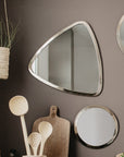 Miroir Triangle Argenté Métal - 4 Tailles Salle de Bain & Chambre - COSYDAR - DECO