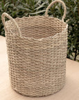 Panier à linge ZEN en corde de palmier - vue extérieure avec anses