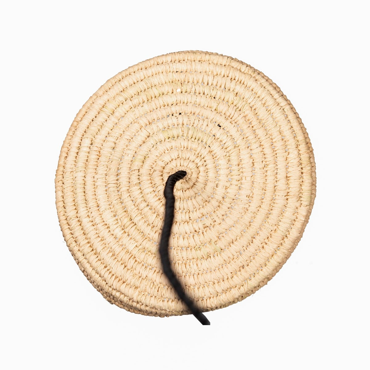 Grande rosace électrique tressée en raphia aturel