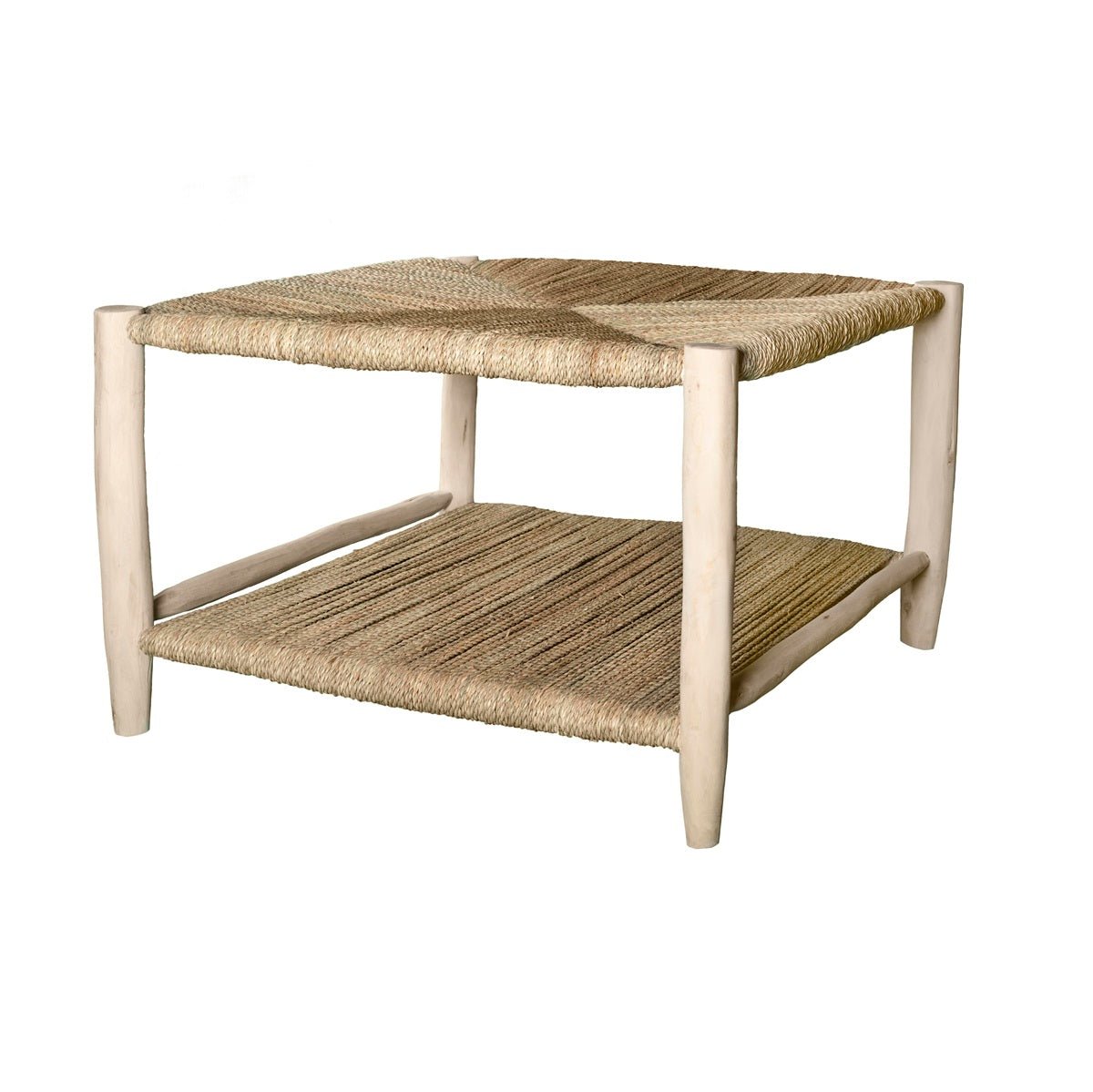 Table Basse Bois et Corde Tressée TEBURU - Design Bohème Artisanal 2 Tailles - COSYDAR - DECO