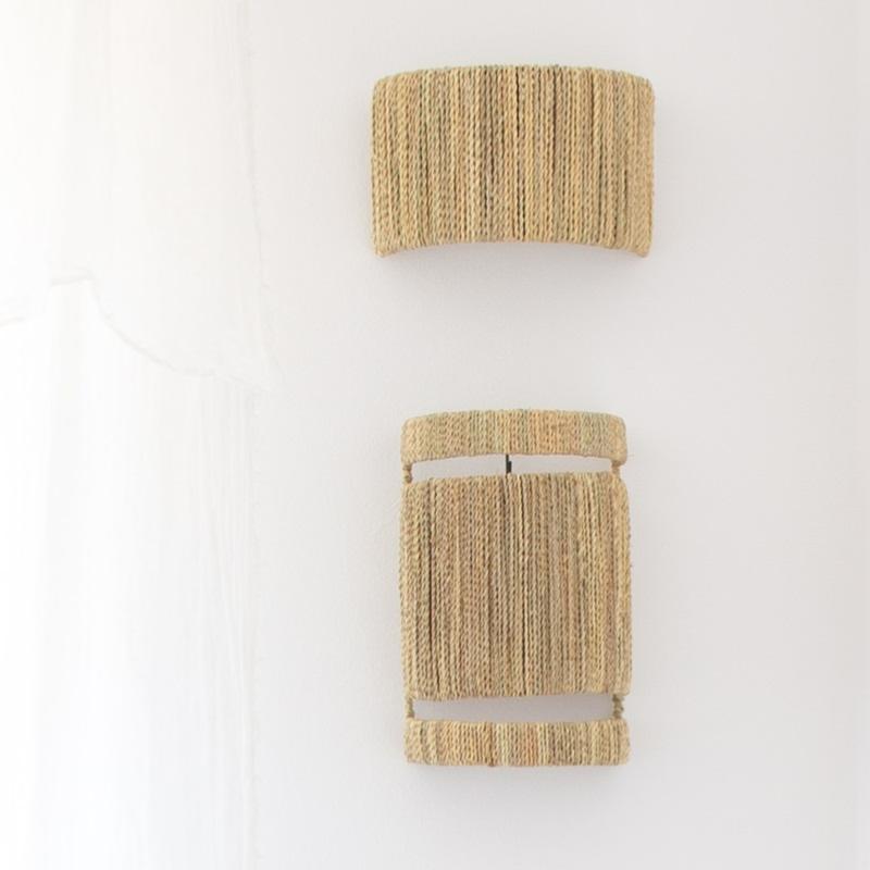 Les différentes tailles de l'applique murale KUR en corde de palmier — création Cosydar